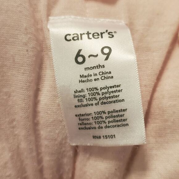 Carter's Baby Girl's 6 To 9 Months Full Body Jumpsuit Coat Fleece - Picture 9 of 9